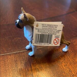 Brown and White Plush Dog Toy with Floppy Ears